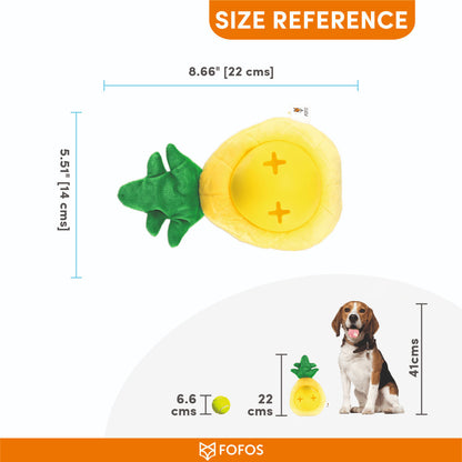 Barkbutler x Fofos Pineapple Treat Toy for Dogs — side view