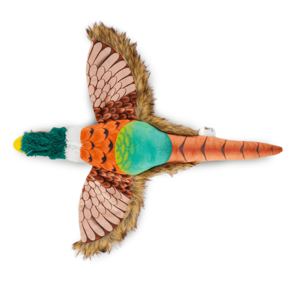 Barkbutler x Fofos Plush Pheasant Toy for Dogs | For Soft Chewers — detail shot