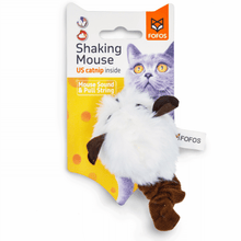 Fofos Pull String Sound Chip Mouse Shaped Electronic Toy For Cats White