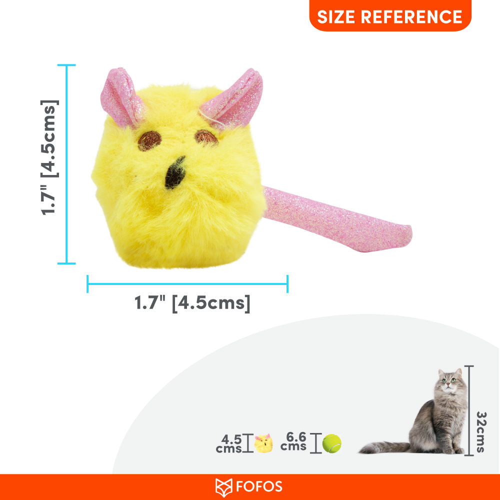 Barkbutler x Fofos Rattle Mouse Chew Toy for Cats — side view