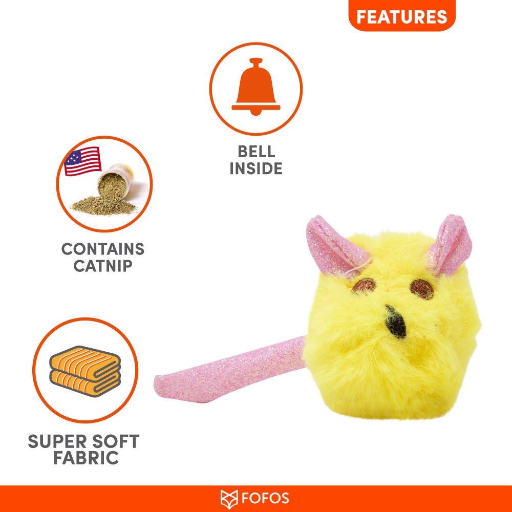 Barkbutler x Fofos Rattle Mouse Chew Toy for Cats — back view