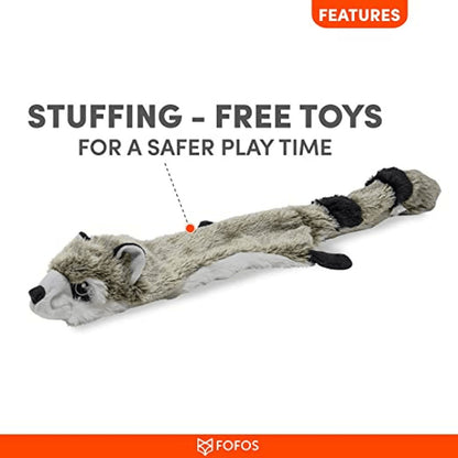 Barkbutler x Fofos Skinneez Raccoon Toy for Dogs — detail shot