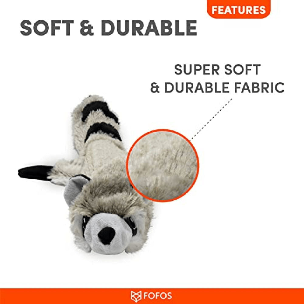Barkbutler x Fofos Skinneez Raccoon Toy for Dogs — in use