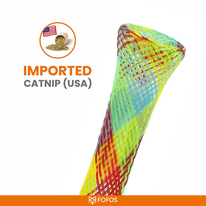 Barkbutler x Fofos Spring Tube Catnip Toy for Cats — side view