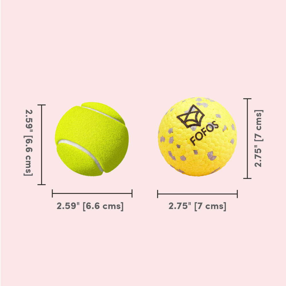 Barkbutler x Fofos Super Bounce Chew Ball for Dogs (Yellow) | For Aggressive Chewers — back view