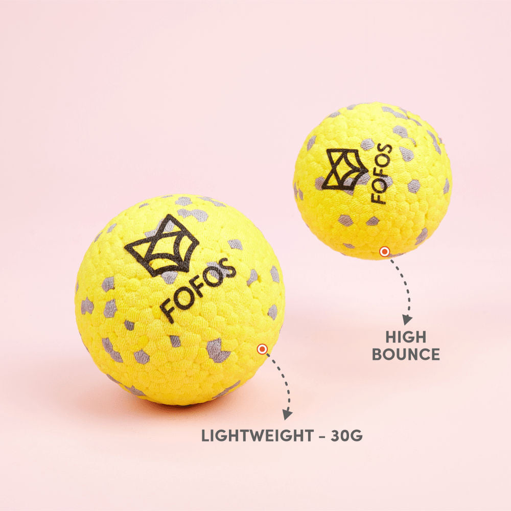 Barkbutler x Fofos Super Bounce Chew Ball for Dogs (Yellow) | For Aggressive Chewers — in use