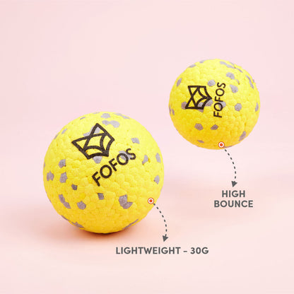 Barkbutler x Fofos Super Bounce Chew Ball for Dogs (Yellow) | For Aggressive Chewers — in use