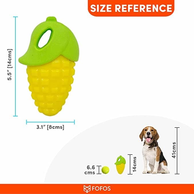 Barkbutler x Fofos Vegi Bites Corn Squeaky Toy for Dogs — back view