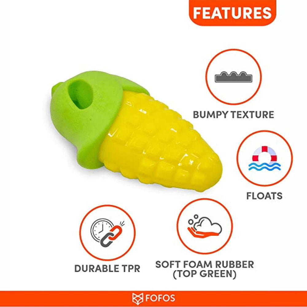 Barkbutler x Fofos Vegi Bites Corn Squeaky Toy for Dogs — detail shot