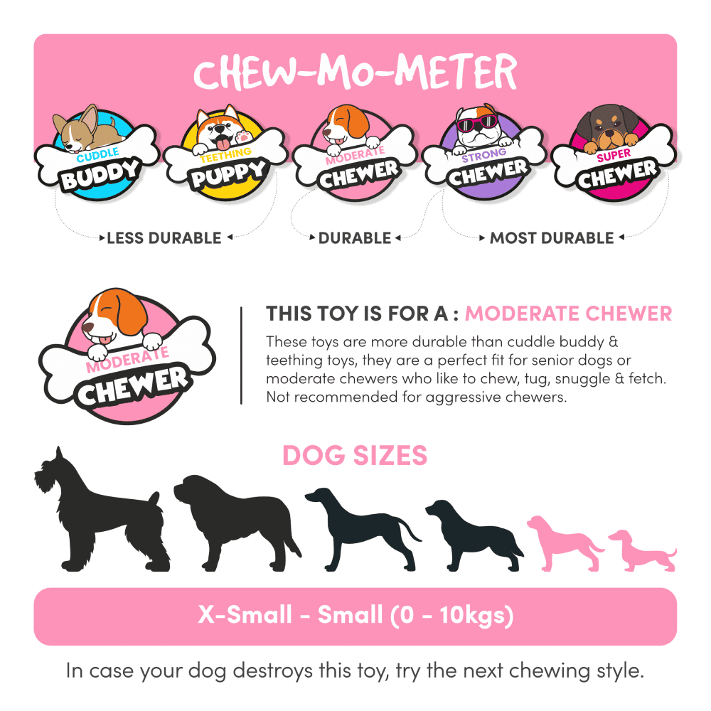 Barkbutler x Fofos Vegi Bites Eggplant Squeaky Toy for Dogs — back view