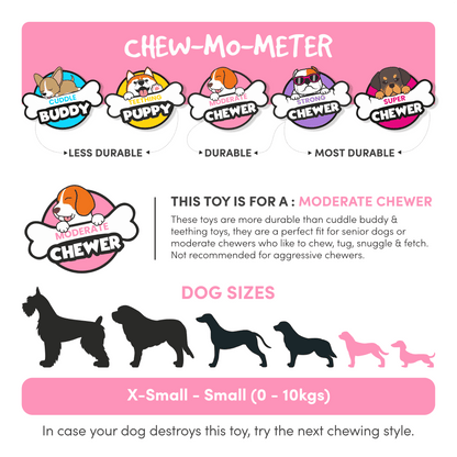 Barkbutler x Fofos Vegi Bites Eggplant Squeaky Toy for Dogs — back view