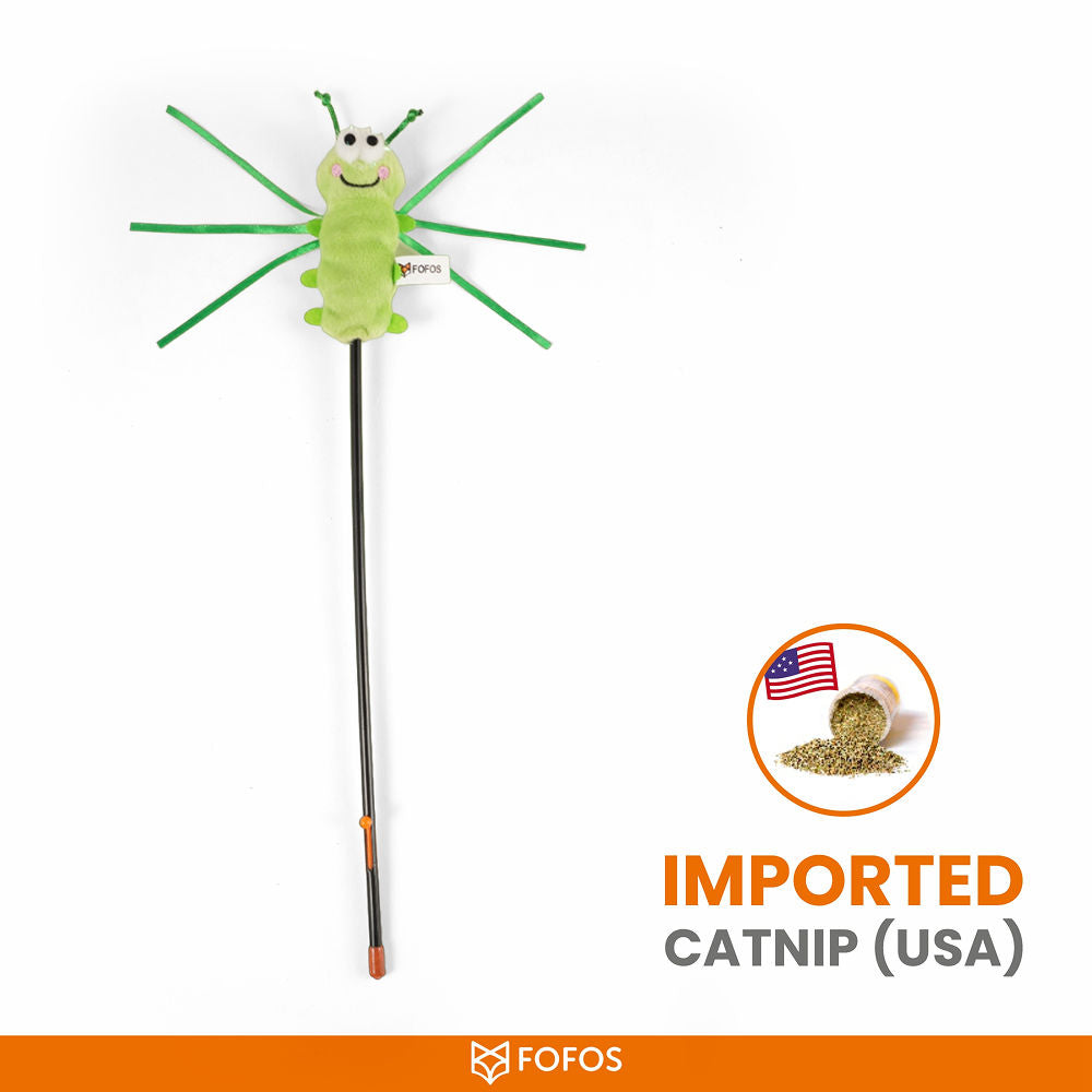 Barkbutler x Fofos Wand Moving Caterpillar Teaser Toy for Cats — back view