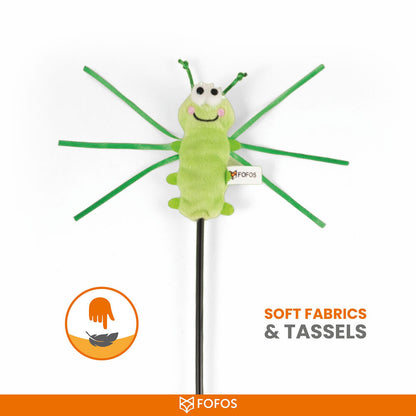 Barkbutler x Fofos Wand Moving Caterpillar Teaser Toy for Cats — detail shot