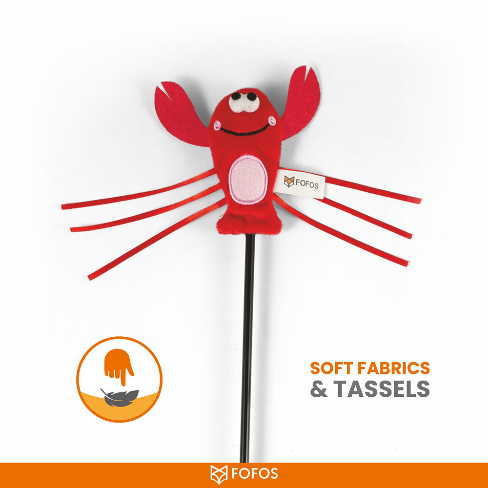 Barkbutler x Fofos Wand Moving Lobster Teaser Toy for Cats — detail shot