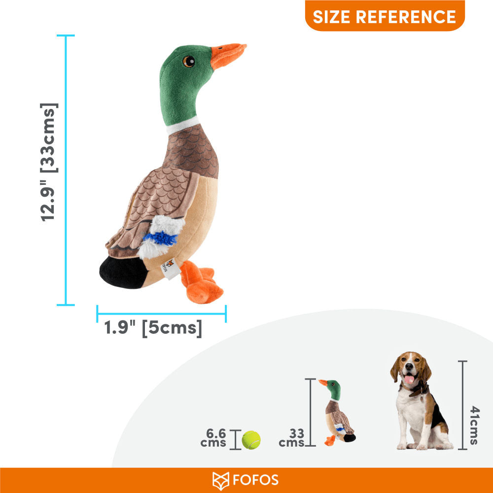 Barkbutler x Fofos Wild Duck Squeaky Plush Toy for Dogs — back view