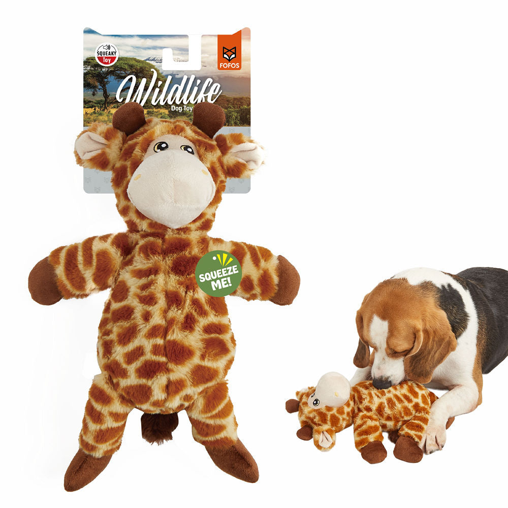 Barkbutler x Fofos Wildlife Giraffe Plush Toy for Dogs — side view