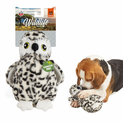 Barkbutler x Fofos Wildlife Owl Plush Toy for Dogs — side view