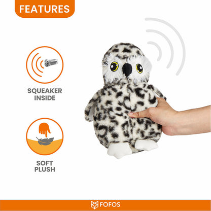 Barkbutler x Fofos Wildlife Owl Plush Toy for Dogs — detail shot