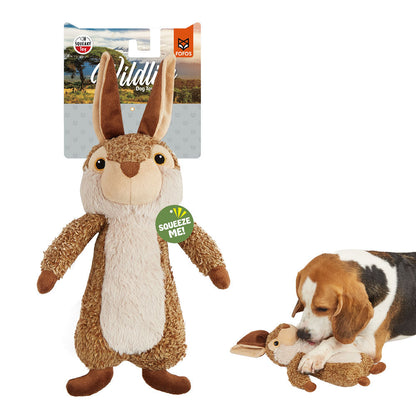 Barkbutler x Fofos Wildlife Rabbit Plush Toy for Dogs — side view