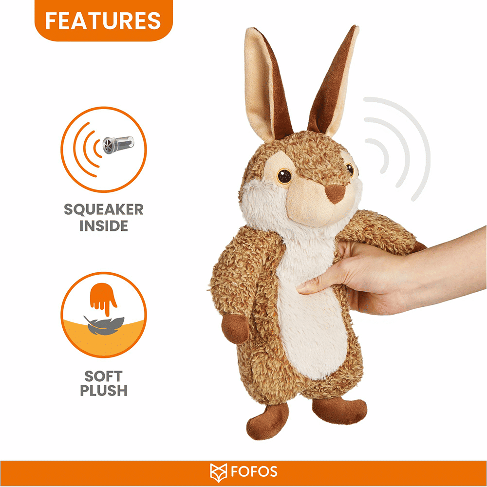 Barkbutler x Fofos Wildlife Rabbit Plush Toy for Dogs — detail shot