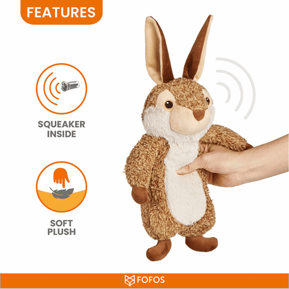 Barkbutler x Fofos Wildlife Rabbit Plush Toy for Dogs — detail shot