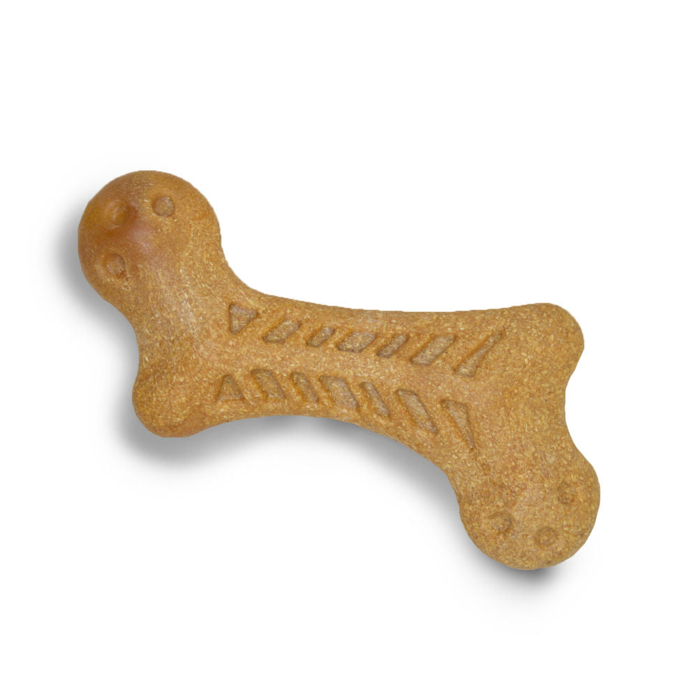 Barkbutler x Fofos Woodplay Bone Toy for Dogs | For Aggressive Chewers — in use