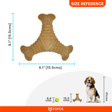 Barkbutler X Fofos Woodplay Triangle Chew Toy For Dogs Brown - Image 2