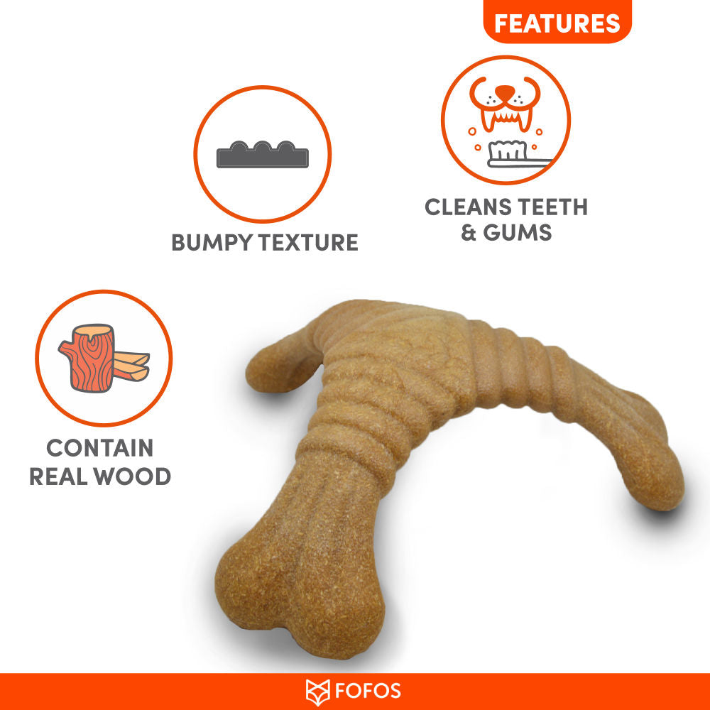 Barkbutler x Fofos Woodplay Triangle chew Toy for Dogs — detail shot