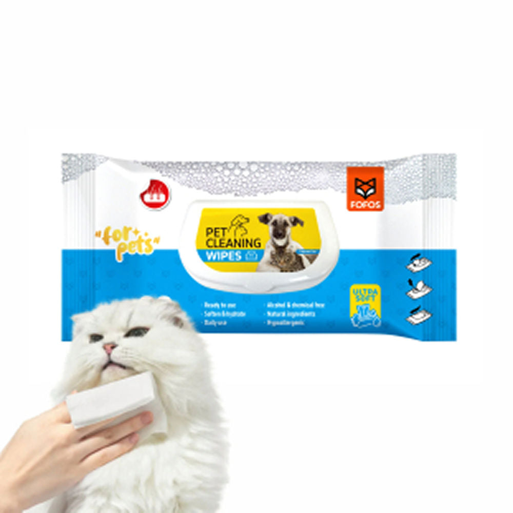 Fofos Unscented Cleaning Wipes for Dogs and Cats — side view