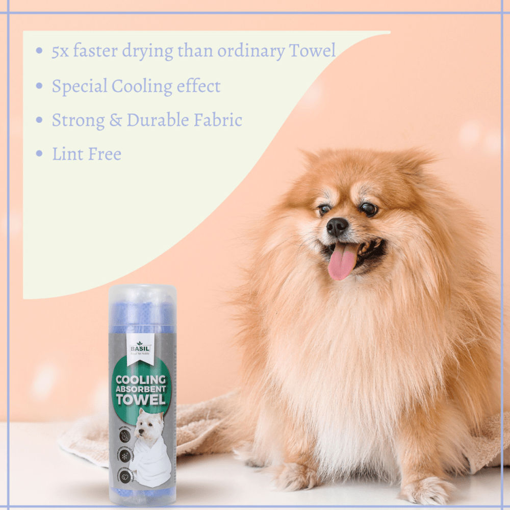 Basil Absorbent & Cooling Towel for Dogs and Cats — detail shot