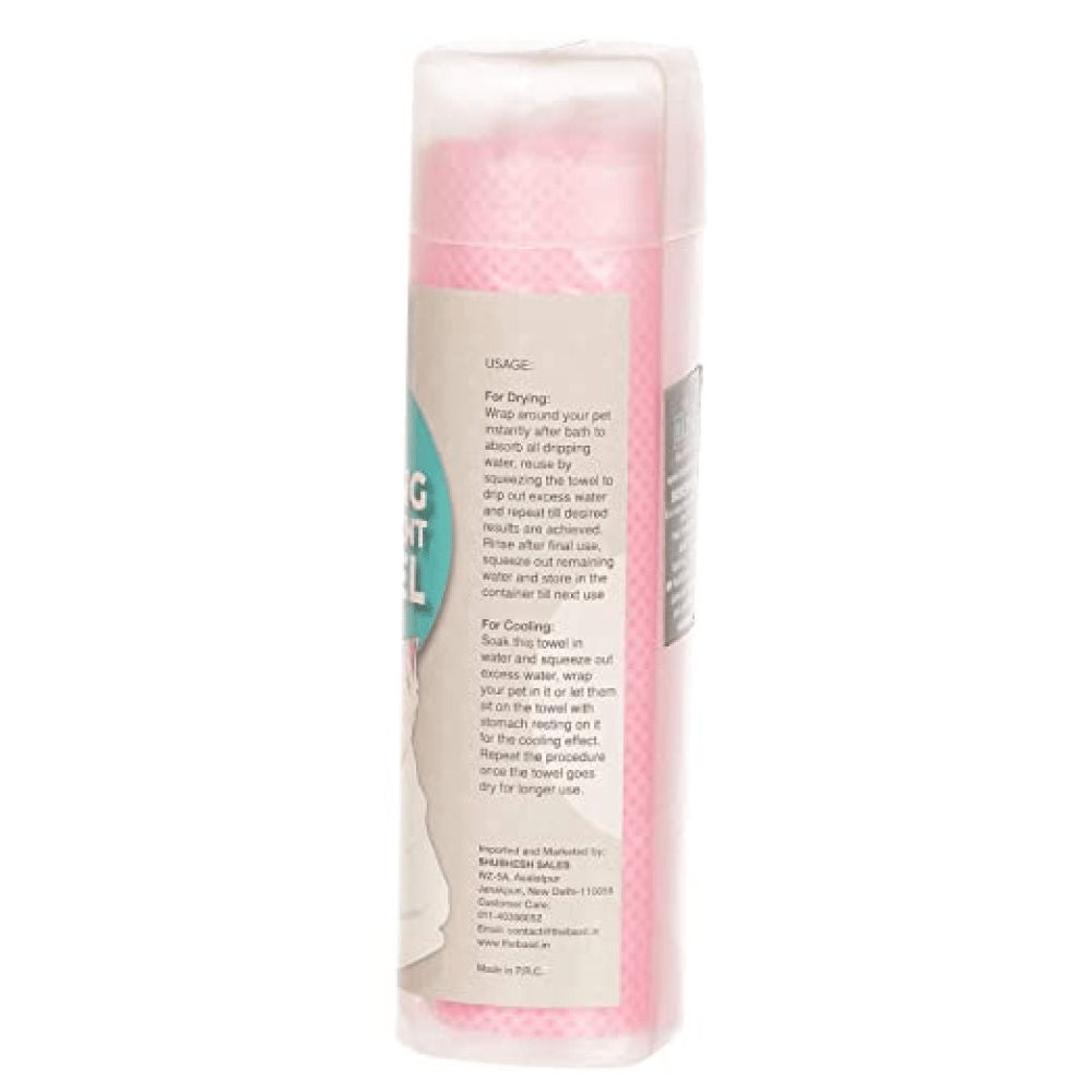 Basil Absorbent Cooling Towel For Dogs And Cats Pink