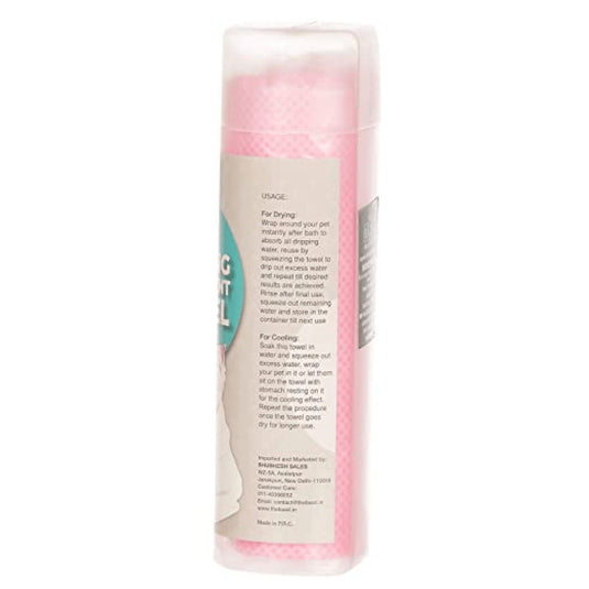 Basil Absorbent Cooling Towel For Dogs And Cats Pink