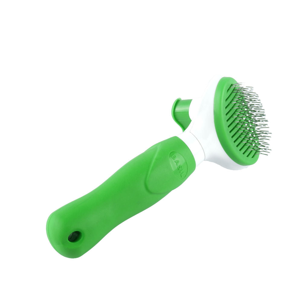 Basil Auto Slicker Brush for Dogs and Cats — detail shot