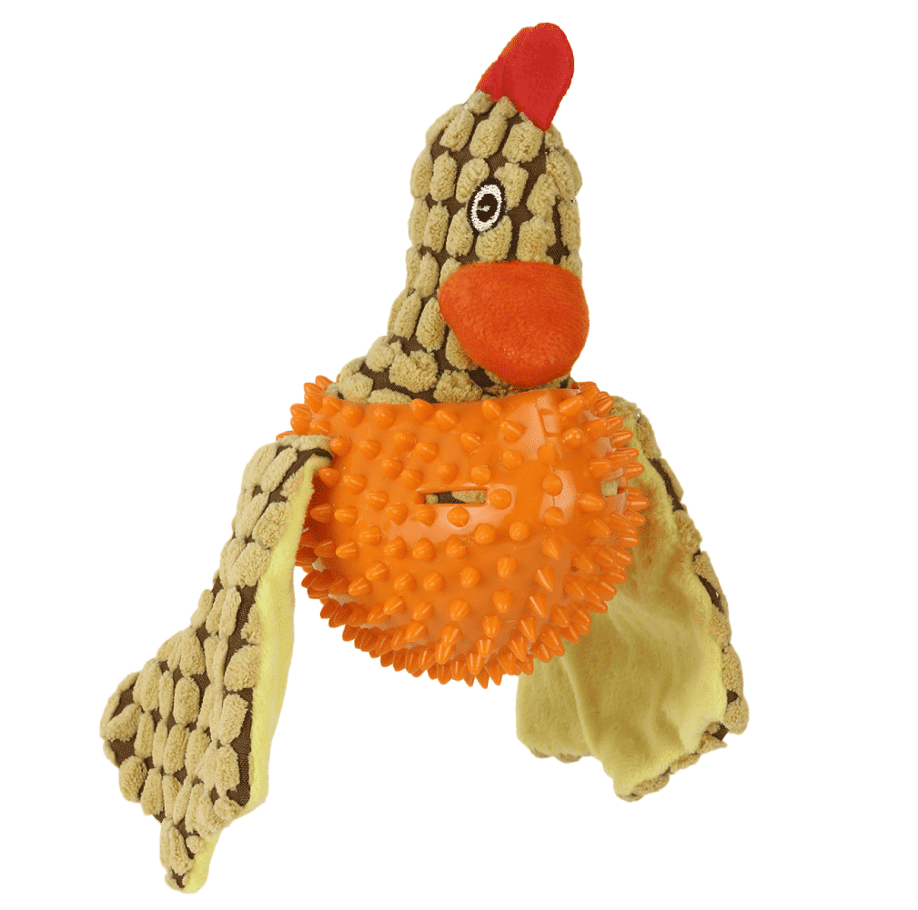 Basil Bird Shaped Plush Toy With Squeaky Neck For Dogs Orange