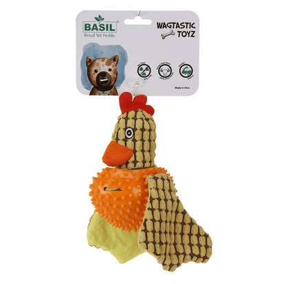 Basil Bird Shaped Plush Toy with Squeaky Neck for Dogs — detail shot