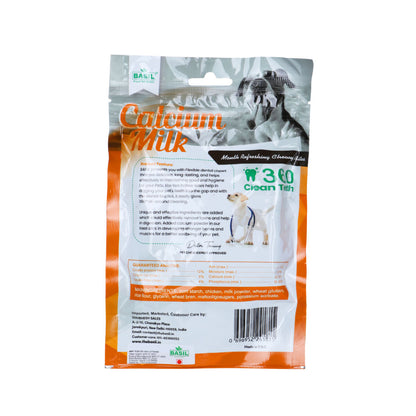 Basil Calcium Milk Chewy Bone Dog Treat — back view