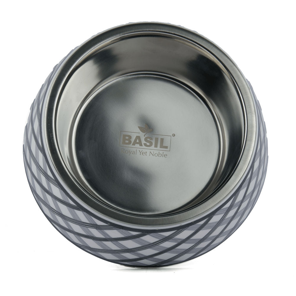 Basil Check Print Melamine Bowl for Dogs and Cats — side view