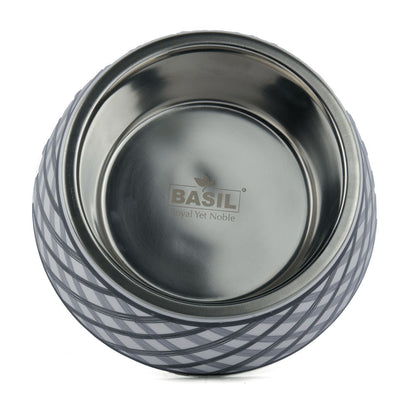 Basil Check Print Melamine Bowl for Dogs and Cats — side view
