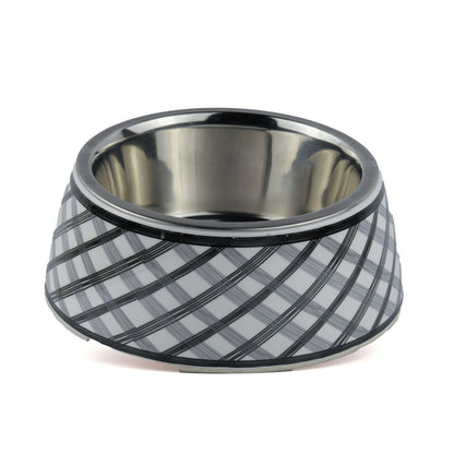 Basil Check Print Melamine Bowl for Dogs and Cats — detail shot