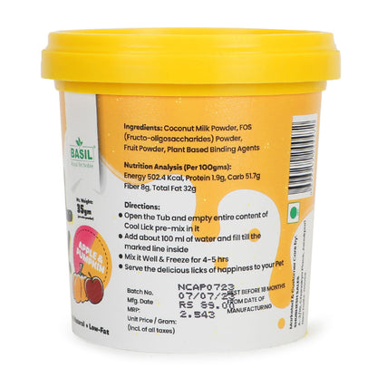 Basil Cool Lick Apple & Pumpkin with Added Prebiotics Ice Cream for Dogs — side view