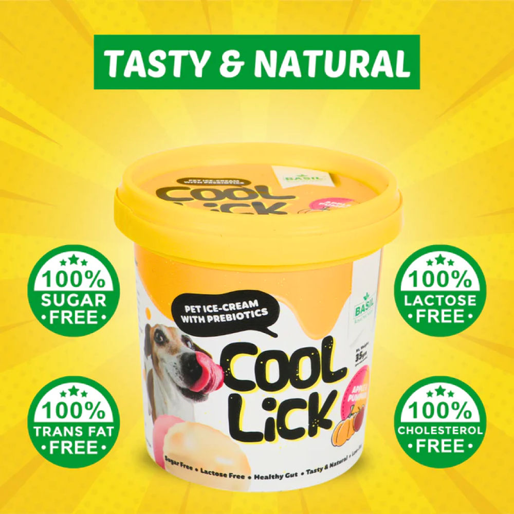 Basil Cool Lick Apple & Pumpkin with Added Prebiotics Ice Cream for Dogs — back view