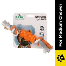 Basil Cotton Rope Rubber Chew Toy With Hard Tpr Centre For Dogs Orange - Image 2