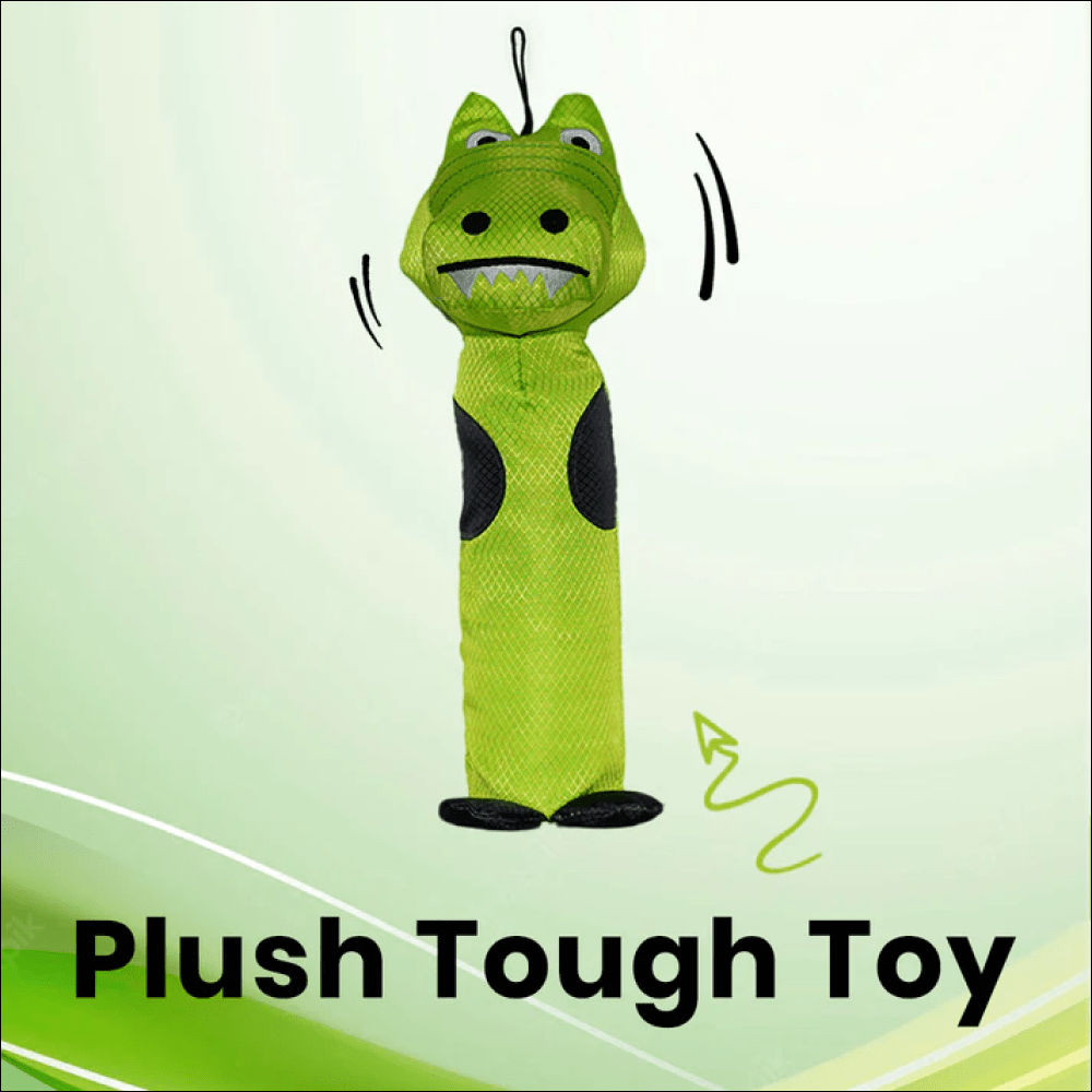 Basil Crunchy Crocodile Plush Toy for Dogs and Cats — side view