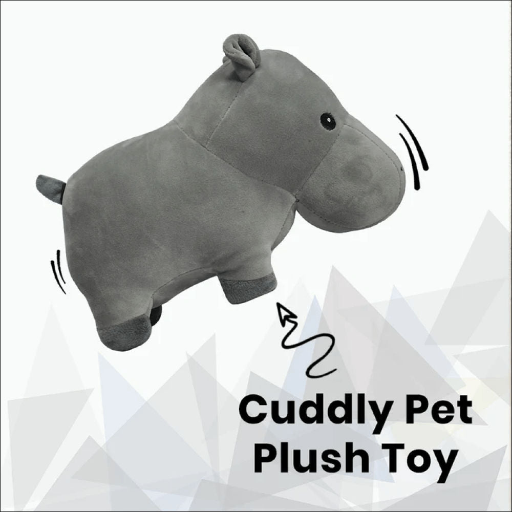 Basil Cuddly Soft Hippo Plush Toy for Dogs and Cats — back view