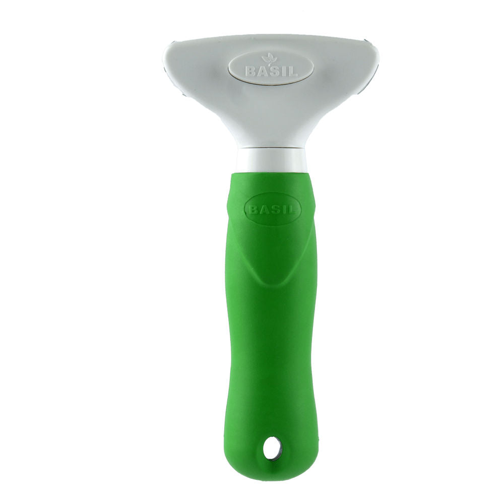 Basil De Shedding Comb with Auto Release Button for Dogs and Cats — back view