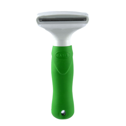 Basil De Shedding Comb with Auto Release Button for Dogs and Cats — in use