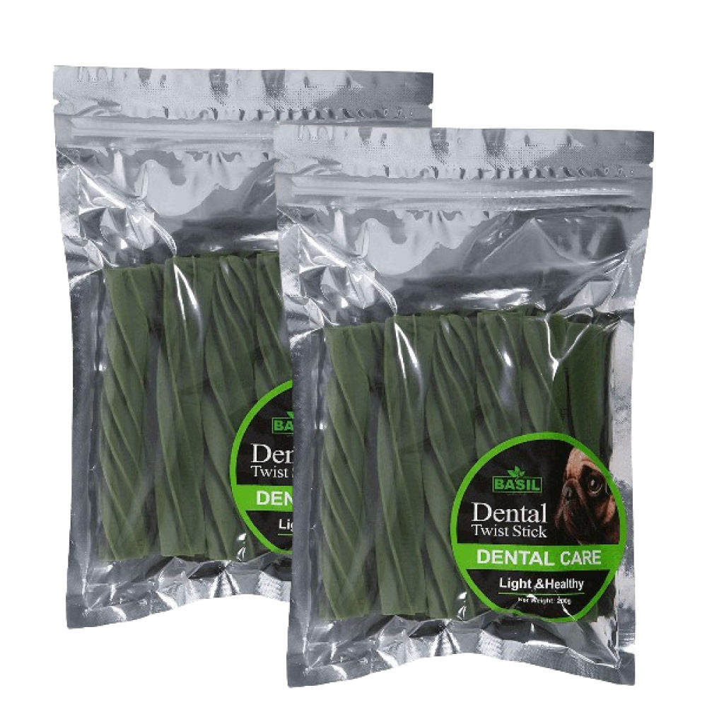 Basil Dental Care Stick Chew Dog Treats — side view