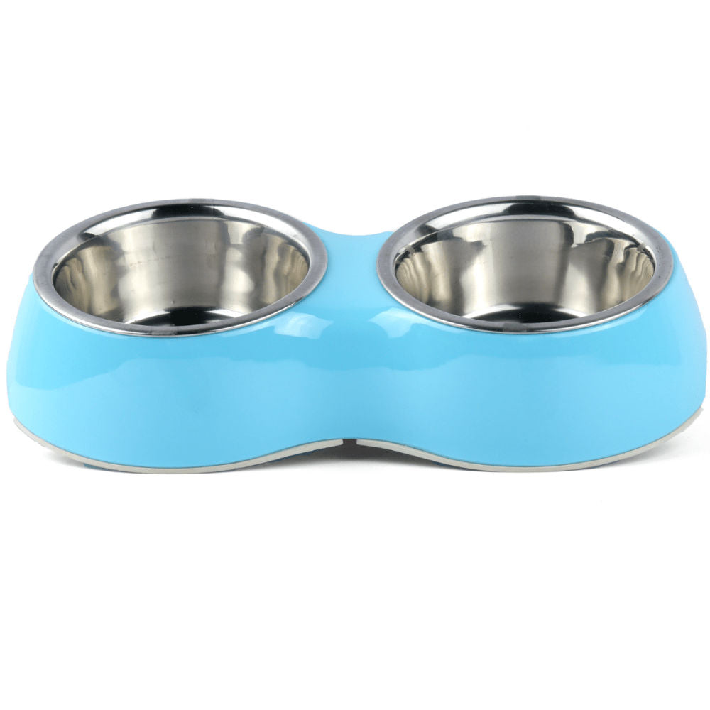 Basil Double Melamine Bowl Dinner Set Blue