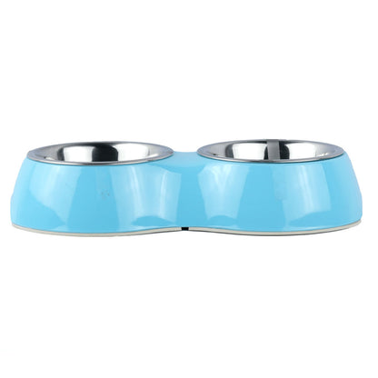 Basil Double Melamine Bowl Dinner Set for Dogs and Cats — side view