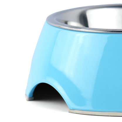 Basil Double Melamine Bowl Dinner Set for Dogs and Cats — back view